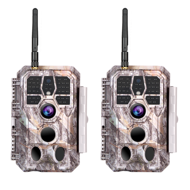 2-Pack Bluetooth Wireless WIFI Game & Trail Cameras for Wildlife Hunting & Home or Backyard Security Night Vision Motion Activated Waterproof | A280W
