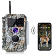 Wireless Bluetooth WiFi Game Trail Deer Camera 24MP 1296P Video with Night Vision No Glow Motion Activated for Wildlife Hunting & Home Security | W600