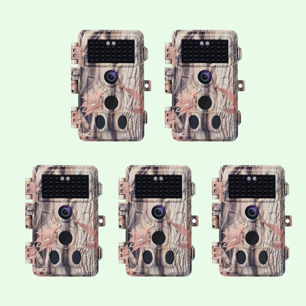 5-Pack Game Trail Wildlife Hunting Deer Cameras 24MP 1296P H.264 MP4/MOV Video with Night Vision Motion Activated Waterproof No Flash | A262