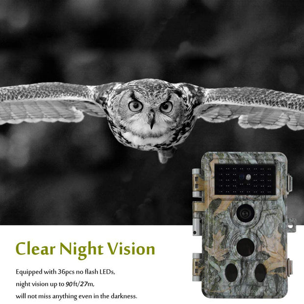 Trail Hunting & Game Deer Camera For Wildlife - 24MP 1296P HD Video 0.1s Fast Trigger Time Motion Activated Password Protected Waterproof | A262