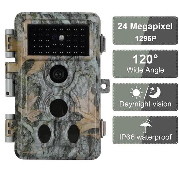 4-Pack Trail Hunting & Game Cameras Field Farm Cams 24MP 1296P Video 0.1s Fast Trigger Time Motion Activated Waterproof | A262