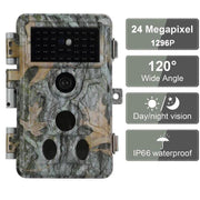 2-Pack Trail Hunting & Game Cameras Field Farm Cams 24MP 1296P Video 0.1s Fast Trigger Time Motion Activated Waterproof | A262