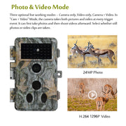 2-Pack Trail Hunting & Game Cameras Field Farm Cams 24MP 1296P Video 0.1s Fast Trigger Time Motion Activated Waterproof | A262