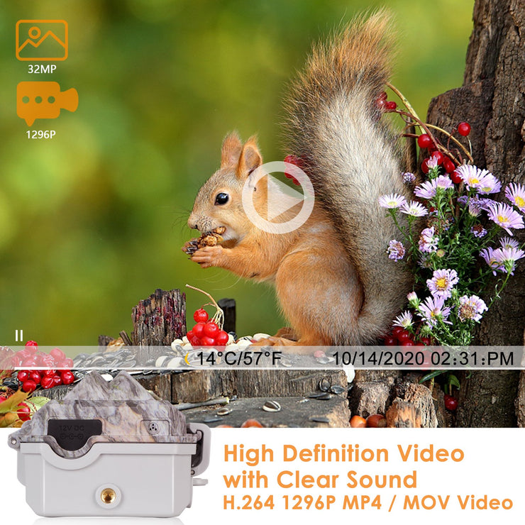 Wireless WIFI Game Trail Security Camera 32MP Picture 1296P Video Outdoor Wildlife Hunting Camera Night Vision Motion Activated Waterproof | A280W