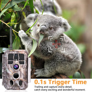 Wireless WIFI Game Trail Security Camera 32MP Picture 1296P Video Outdoor Wildlife Hunting Camera Night Vision Motion Activated Waterproof | A280W Brown