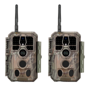 2-Pack Bluetooth Wireless WIFI Game & Trail Cameras for Wildlife Hunting & Home or Backyard Security Night Vision Motion Activated Waterproof | A280W Brown