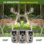 2-Pack A280 Trail Game Deer Cameras 24MP Photo 2304x1296P Full HD Video 100ft Night Vision No Glow 0.1S Trigger Motion Activated Waterproof