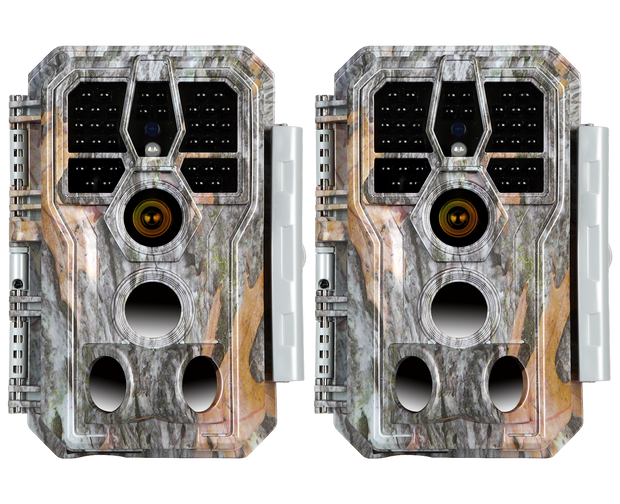 2-Pack A280 Trail Game Deer Cameras 24MP Photo 2304x1296P Full HD Video 100ft Night Vision No Glow 0.1S Trigger Motion Activated Waterproof