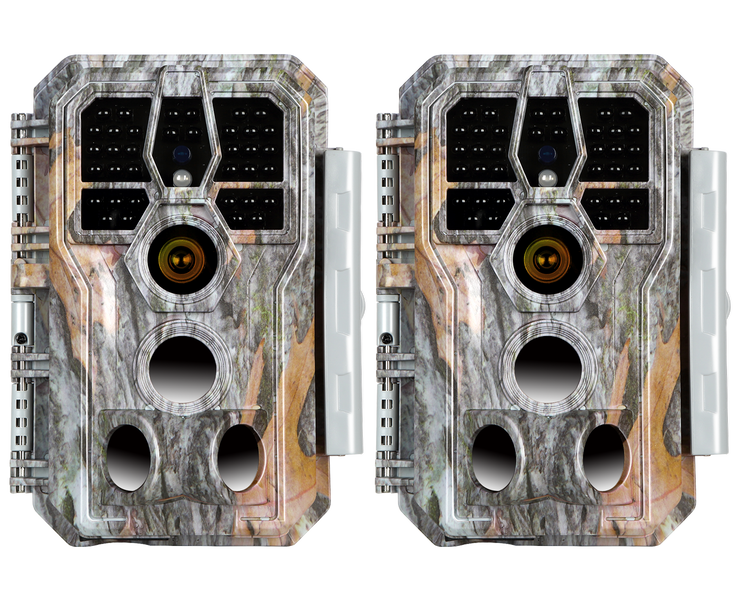 2-Pack A280 Trail Game Deer Cameras 24MP Photo 2304x1296P Full HD Video 100ft Night Vision No Glow 0.1S Trigger Motion Activated Waterproof