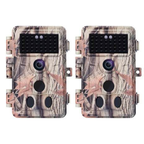 2-Pack Trail Game Cameras for Wildlife Hunting & Home Security 24MP H.264 1296P MP4 Video Waterproof Motion Activated Photo & Video Model | A262