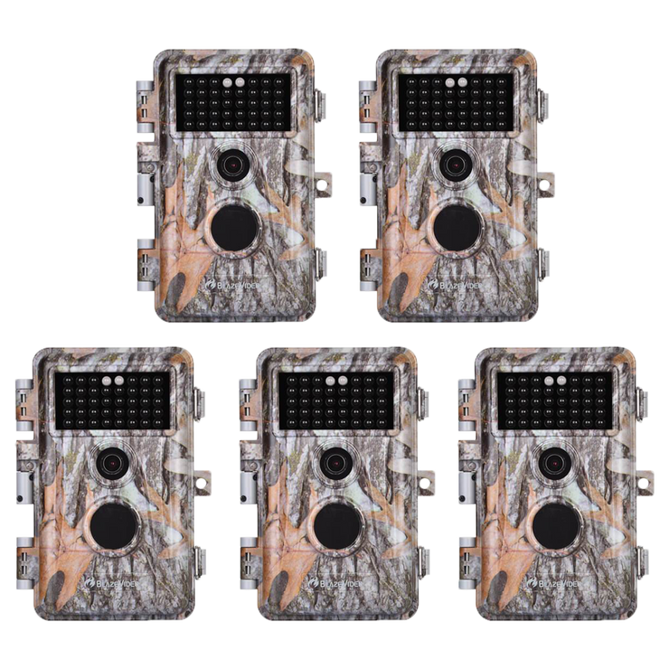 5-Pack Game Trail Deer Cameras Wildlife Cams 24MP Photo 1296P Video No Glow Night Vision Waterproof Motion Activated Photo and Video Model | A252