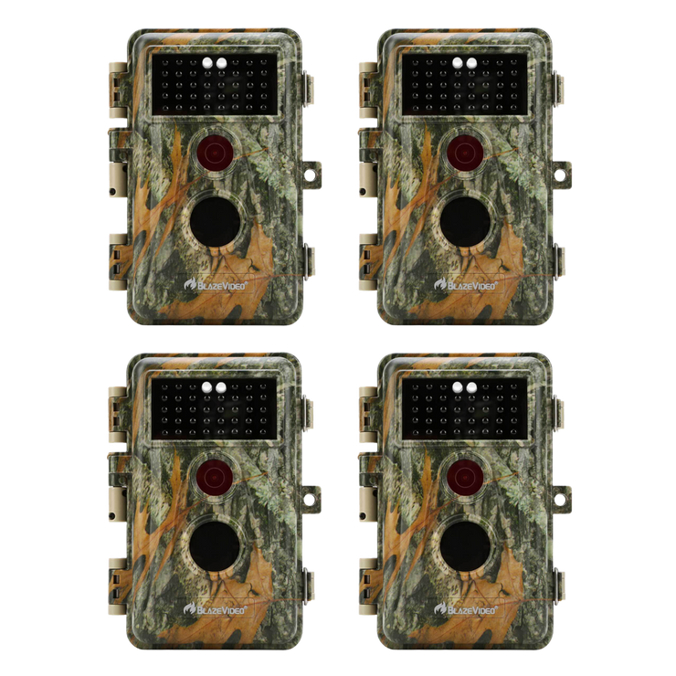 4-Pack No Glow Game & Trail Cams Deer Hunting Cameras 24MP 1296P Video Night Vision Motion Activated Time Lapse | A252