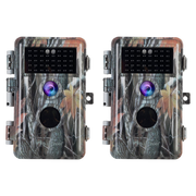 2-Pack Game & Deer Trail Cameras 24MP Photo 1296P HD Video with Night Vision Motion Activated Waterproof No Glow 丨A252