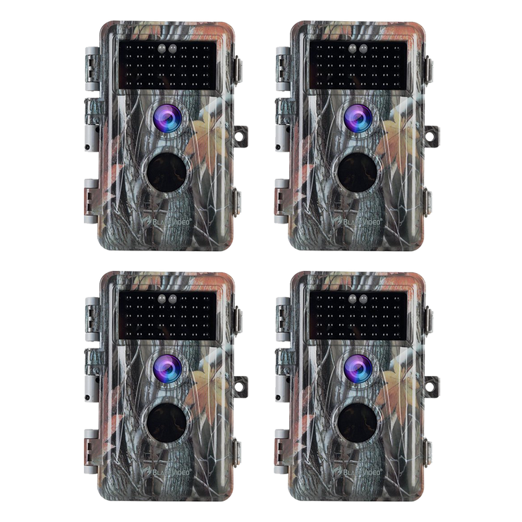 4-Pack Trail Game Cams for Wildlife Deer Hunting24MP 1296P H.264 Video No Flash Night Vision Motion Activated Waterproof 丨A252