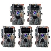 5-Pack Game Trail & Farm Field Tree Cams for Wildlife Deer Hunting 24MP 1296P H.264 Video No Flash Night Vision Motion Activated Waterproof 丨A252