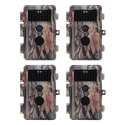 4-Pack Game & Hunting Trail Wildlife Deer Cams 24MP 1296P H.264 Video No Glow Infrared Motion Activated Waterproof Photo and Video Model | A252