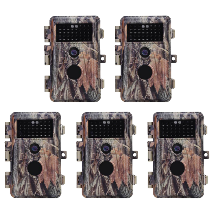 5-Pack Night Vision Game Trail Deer Cams No Flash 24MP H.264 1296P Waterproof Motion Activated Night Vision Waterproof Photo & Video Model | A252
