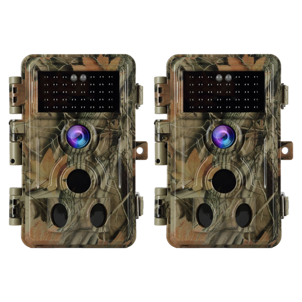 2-Pack Trail Game Cameras Deer Observing, Farm & Home Security Cameras 24MP 1296P Video Waterproof No Glow Motion Activated | A262