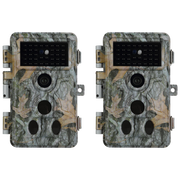 2-Pack Trail Hunting & Game Cameras Field Farm Cams 24MP 1296P Video 0.1s Fast Trigger Time Motion Activated Waterproof | A262