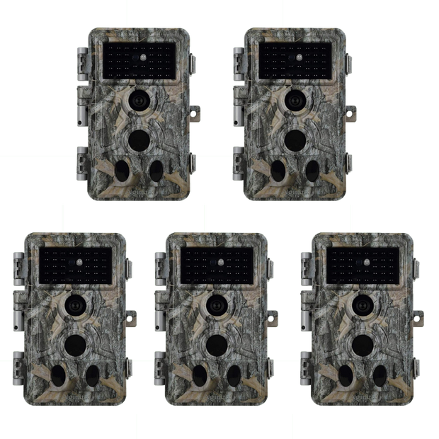 5-Pack Trail Observing & Game Cameras Field Farm Cams 24MP 1296P Video 0.1s Fast Trigger Time Motion Activated Waterproof | A262