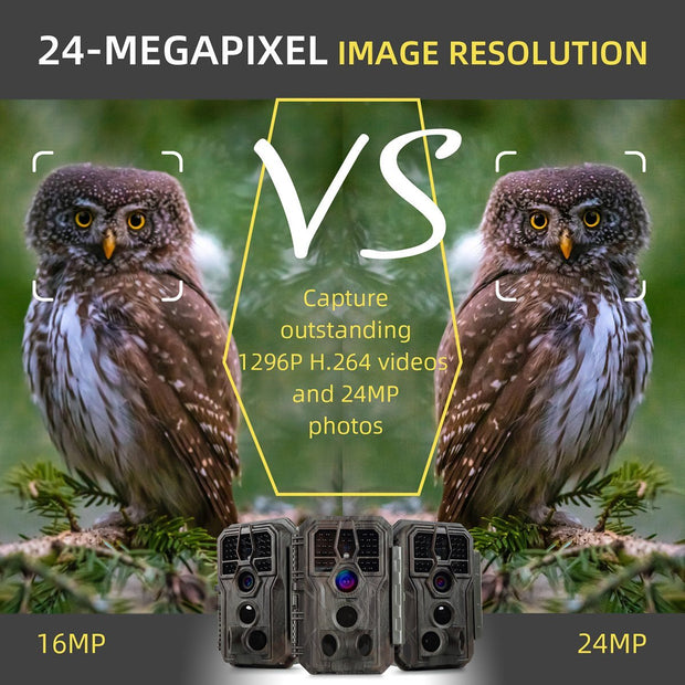 A280 Game Trail Camera 24MP 1296P Video 100ft Night Vision Motion Activated Wildlife Observing Deer Camera