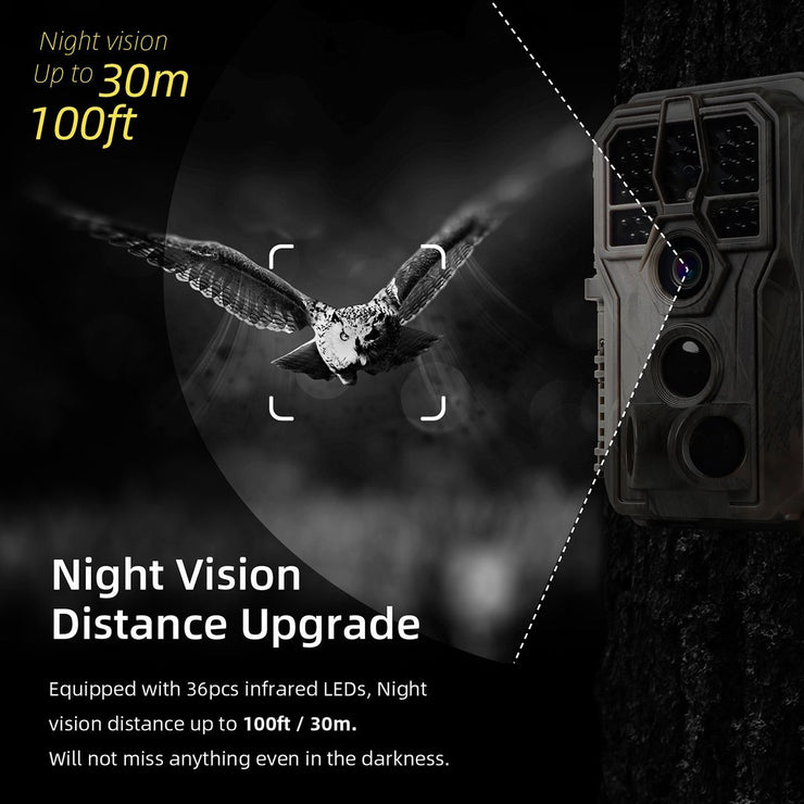 A280 Game Trail Camera 24MP 1296P Video 100ft Night Vision Motion Activated Wildlife Observing Deer Camera