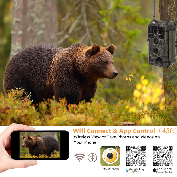 2-Pack Wireless WIFI Game Trail Security Camera 32MP Picture 1296P Video Outdoor Wildlife Hunting Camera Night Vision Motion Activated Waterproof | A280W Green