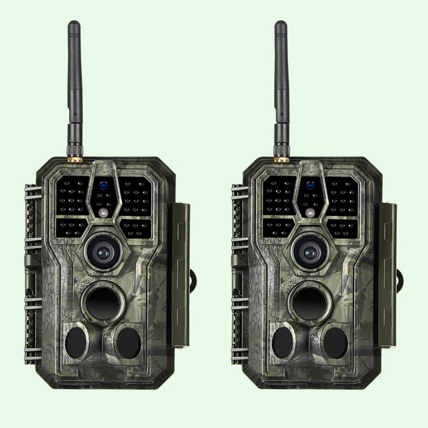 2-Pack Wireless WIFI Game Trail Security Camera 32MP Picture 1296P Video Outdoor Wildlife Hunting Camera Night Vision Motion Activated Waterproof | A280W Green