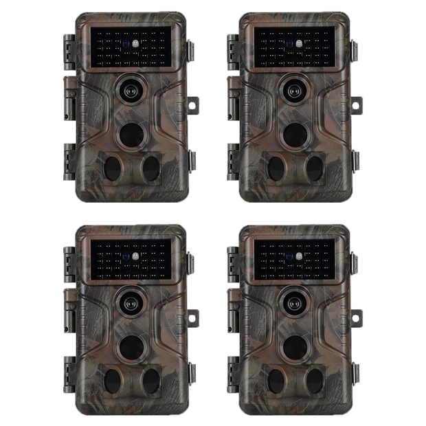 4-Pack Game Trail Deer Cameras  24MP Photo 1296P Video with 100ft Night Vision Motion Activated 0.1S Trigger Speed Waterproof No Glow | A323