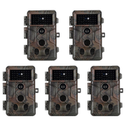 5-Pack Game Trail Deer Cameras 24MP Photo 1296P Video with 100ft Night Vision Motion Activated 0.1S Trigger Speed Waterproof No Glow | A323