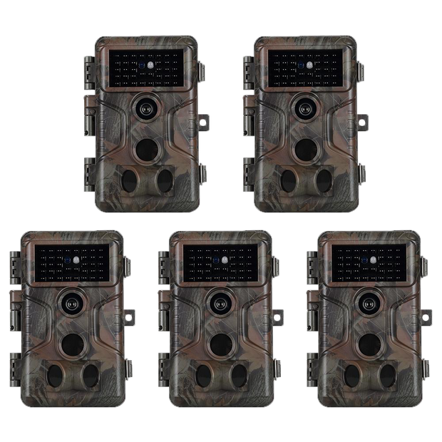 5-Pack Game Trail Deer Cameras 24MP Photo 1296P Video with 100ft Night Vision Motion Activated 0.1S Trigger Speed Waterproof No Glow | A323