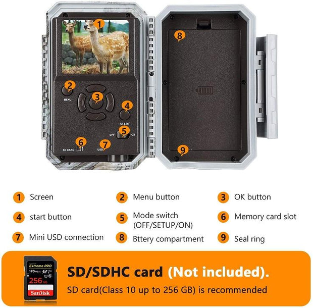 2-pack Wireless Bluetooth WiFi Game Trail Deer Camera 24MP 1296P Video with Night Vision No Glow Motion Activated for Wildlife Hunting & Home Security | W600