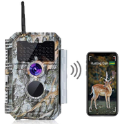 2-pack Wireless Bluetooth WiFi Game Trail Deer Camera 24MP 1296P Video with Night Vision No Glow Motion Activated for Wildlife Hunting & Home Security | W600